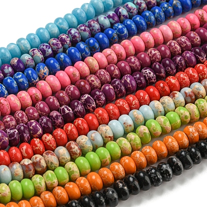 Synthetic Imperial Jasper Dyed Beads Strands, Rondelle