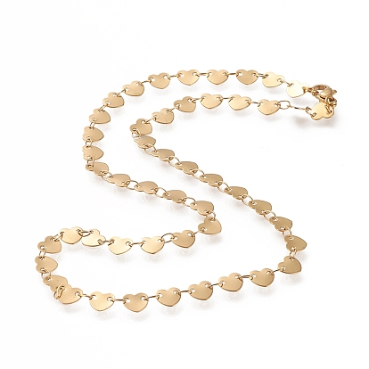 304 из нержавеющей стали ссылка цепи ожерелья, с карабин-лобстерами , сердце