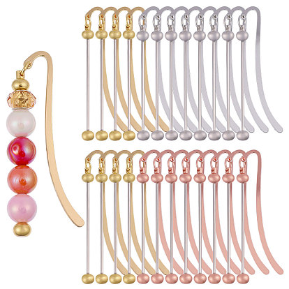 24 шт. 3 цвета закладки с крючками из сплава, Закладка-планка с бусинами