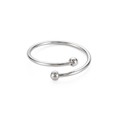 304 тонкие открытые манжеты с двойными бусинами из нержавеющей стали