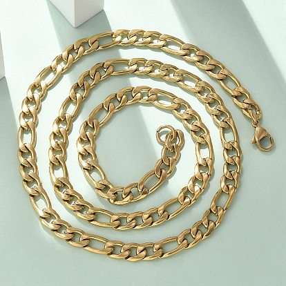 304 из нержавеющей стали Figaro цепи ожерелья, ионное покрытие (ip)