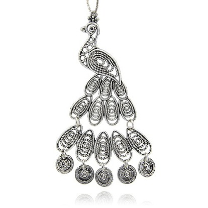 Millésime alliage paon de style tibétain grands pendentifs