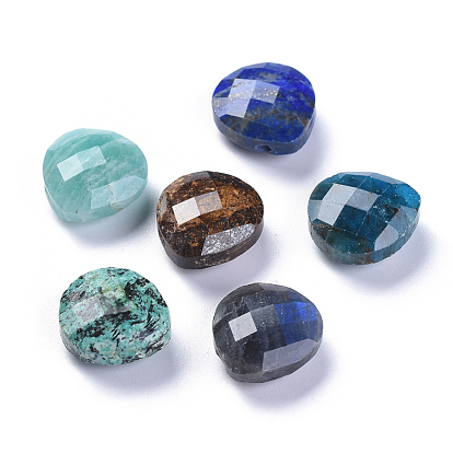 Natural Gemstone Charms, Faceted, Teardrop