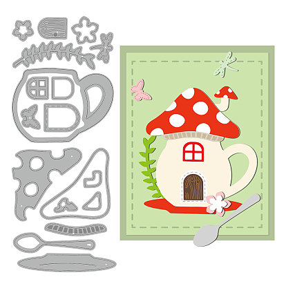 Углеродистая сталь разрезает трафареты, для diy scrapbooking, Фотоальбом, декоративная бумага для тиснения, цвет нержавеющей стали, Узор на чашку в форме гриба