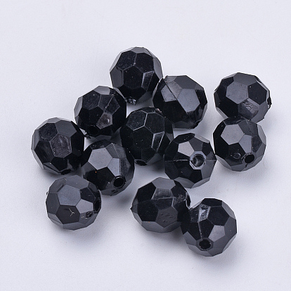 Perles acryliques, facette, ronde