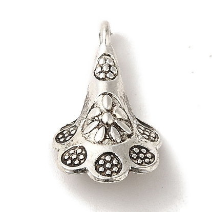 Tibetischer stil Aluminium Anhänger & Charms, cadmiumfrei und bleifrei, Blume Reize