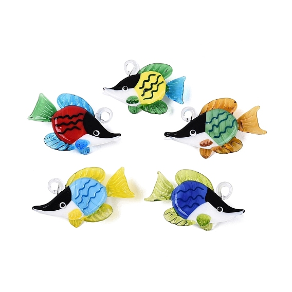 Большие подвески, лэмпворк, ручная работа , рыбы прелести