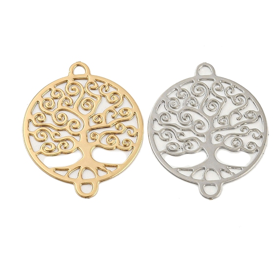 Покрытие стойки латунные полые подвески для разъемов под дерево, долговечный, без кадмия, без никеля и без свинца, плоские круглые металлические украшения с травлением