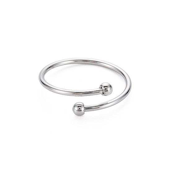 304 тонкие открытые манжеты с двойными бусинами из нержавеющей стали