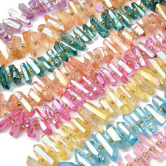 Гальванические природный кристалл кварца бусы пряди, граненые, палочка для наггетсов, с бисером