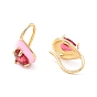 Teardrop Cubic Zirconia Dangle Earrings with Enamel for Women, Real 18K Gold Plated Brass Earrings, Cadmium Free & Nickel Free & Lead Free