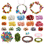 16Pcs Cloth Artificial Carnations Flower Bouquet, for Wedding Home Decoration, with Single Face Satin Ribbon, Foam Berry Vine and Leaf Polyester Lace Trim Ribbon
