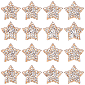 16 шт. 1 пуговицы из сплава со стразами и отверстиями, звезда