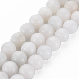 Natural Rainbow Moonstone Beads Strands, Grade AAA, Round