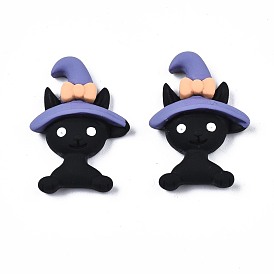 Cabuchones de resina opacos, gato magico