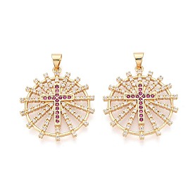 Латунные микро проложить кубического циркония подвески, колесо обозрения с подвесками в виде крестов