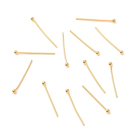 Brass Ball Head Pins, Real 18K Gold Plated