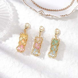 Круглый кулон из натурального селенита, с 304 прыжковыми кольцами из нержавеющей стали и застежками-клешнями