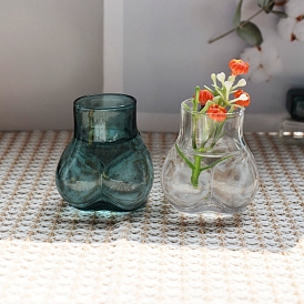 Mini Glass Butt Shape Vase, Micro Landscape Home Dollhouse Accessories, Pretending Prop Decorations