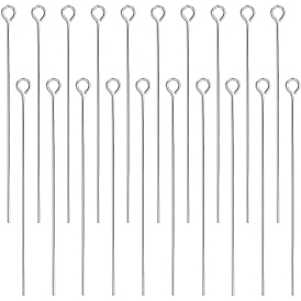 30pcs 925 clous à œil en argent sterling, 1 tissu en daim carré en tissu de polissage argenté