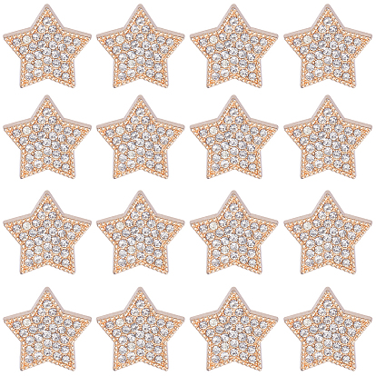 16 шт. 1 пуговицы из сплава со стразами и отверстиями, звезда