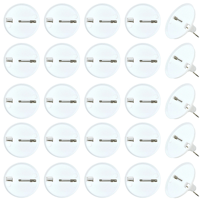 80 шт. пластиковые основы для броши, пустые настройки кабошона для булавки-лацкана, плоско-круглые