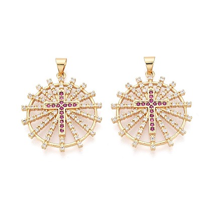Латунные микро проложить кубического циркония подвески, колесо обозрения с подвесками в виде крестов