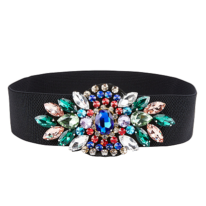 Эластичный полиэстеровый ремень-цепочка, пояс-талия со стразами для рубашки, платья, пальто