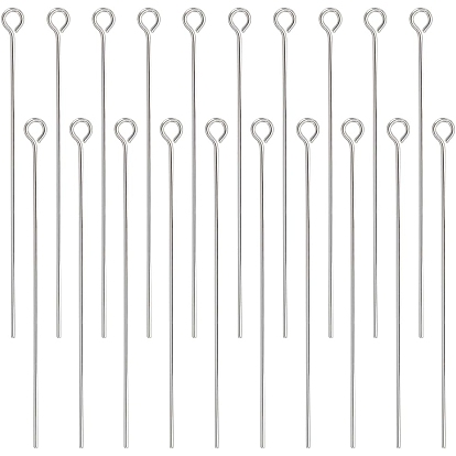 30pcs 925 clous à œil en argent sterling, 1 tissu en daim carré en tissu de polissage argenté