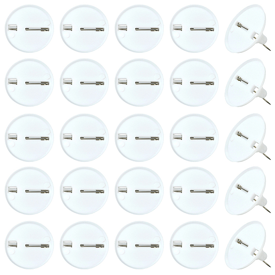 80 шт. пластиковые основы для броши, пустые настройки кабошона для булавки-лацкана, плоско-круглые