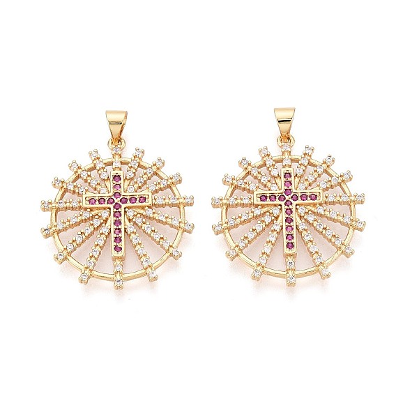 Латунные микро проложить кубического циркония подвески, колесо обозрения с подвесками в виде крестов