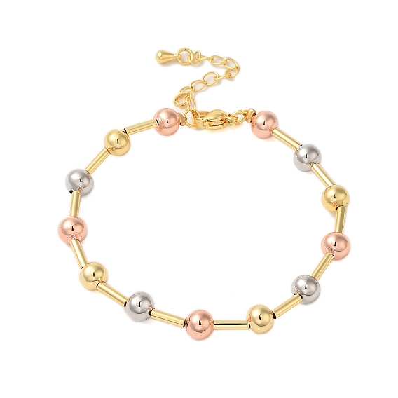 Латунные браслеты с круглым и колонным покрытием из бисера, без кадмия и без свинца, долговечный