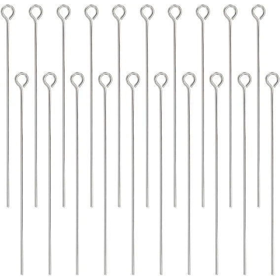 30Pcs 925 Sterling Silver Eye Pins, 1Pc Suede Fabric Square Silver Polishing Cloth
