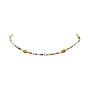 Ожерелье из стеклянных семян и акрила с улыбающимся лицом и искусственным жемчугом для женщин