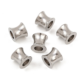 304 из нержавеющей стали европейские шарики, бусины с большим отверстием, колонка, 9x8 мм, отверстие : 5 мм