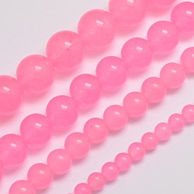 Hebras de perlas de jade malasia naturales y teñidos, rondo