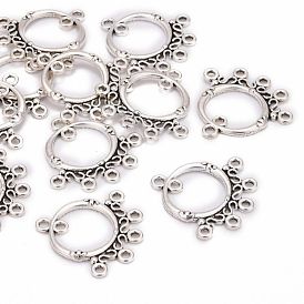 Componentes de araña de Luces de estilo tibetano  , sin plomo y cadmio, anillo, 26x25x2 mm, agujero: 1.5 mm