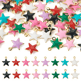 50шт 304 эмалированные подвески из нержавеющей стали, золотистый. смешанные цвета