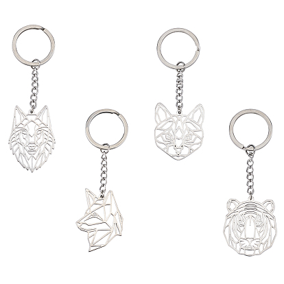 Брелок из нержавеющей стали, лазерная резка, животные