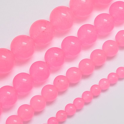 Hebras de perlas de jade malasia naturales y teñidos, rondo