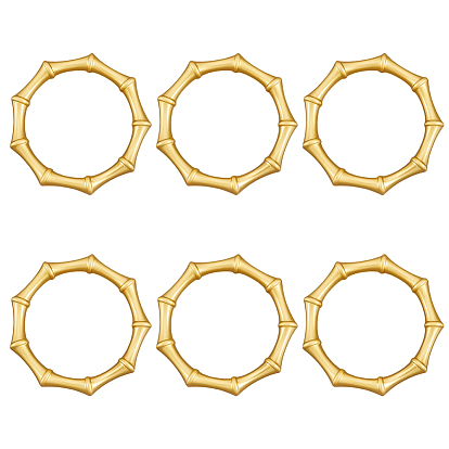 6шт. кольца для салфеток из сплава, держатель для салфеток, для настройки места, бамбук совместное