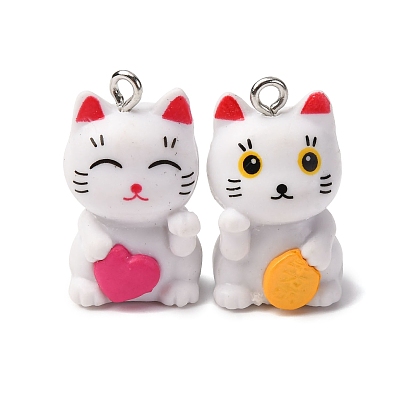 Подвески из смолы, талисманы на удачу, с железной платиной петлей