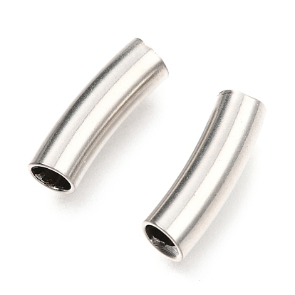 304 Stainless Steel Tube Beads, Curved Beads