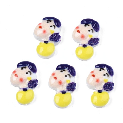 Spray Painted Opaque Resin Cabochons, Woman