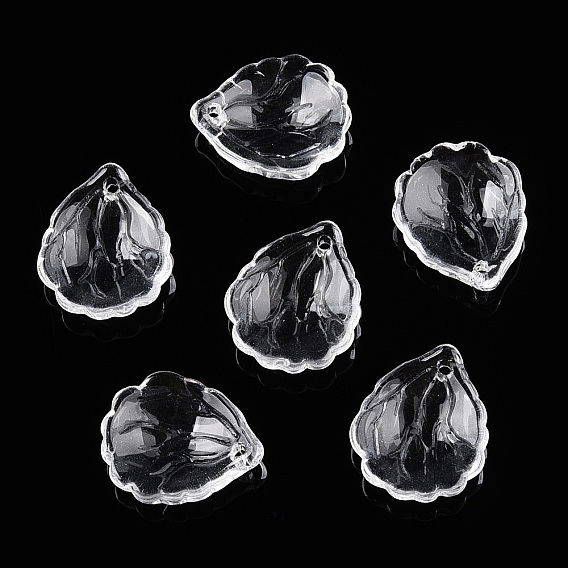 Прозрачные стеклянные бусины-лепестки, Цветок граната