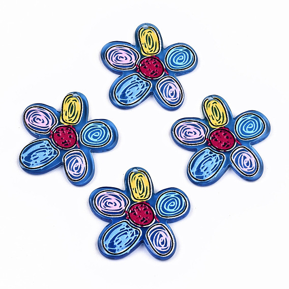 Transparent Acrylic Pendants, 3D Printed, Flower