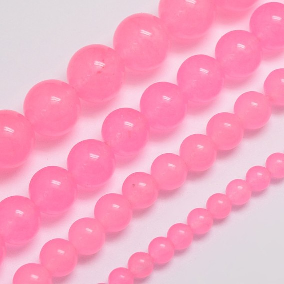 Natural & Dyed Malaysia Jade Bead Strands, Round