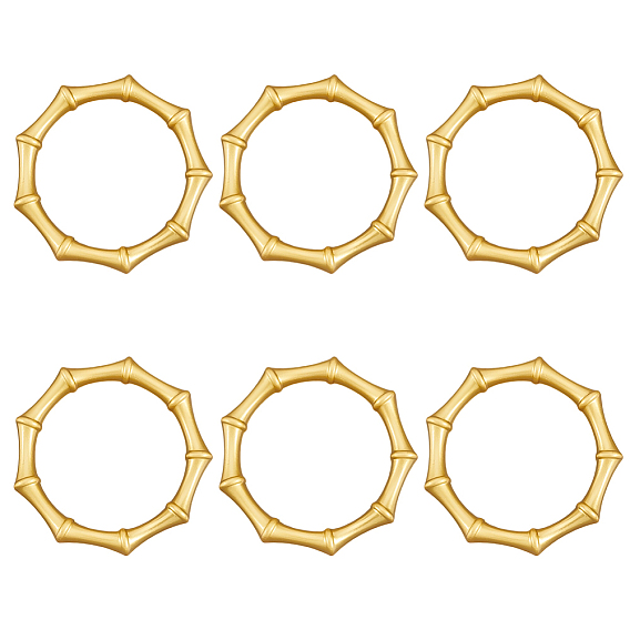 6шт. кольца для салфеток из сплава, держатель для салфеток, для настройки места, бамбук совместное