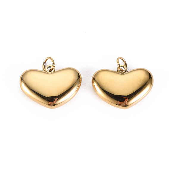 304 encantos de acero inoxidable, con anillos de salto, corazón
