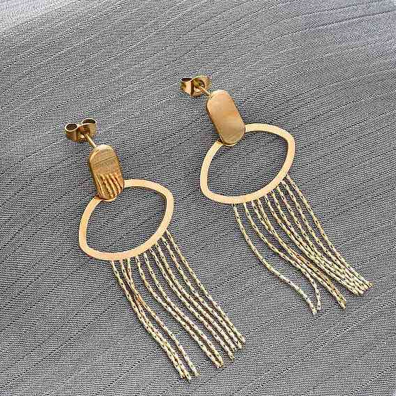 304 серьги из нержавеющей стали из нержавеющей стали, глаз, ионное покрытие (ip)